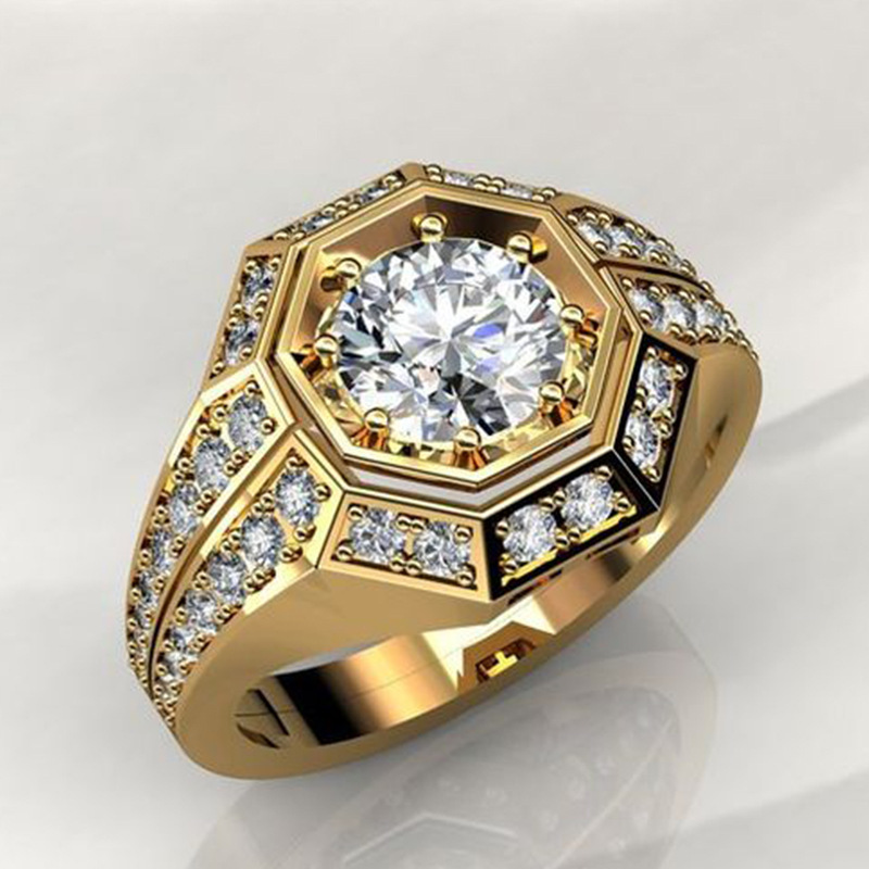 Gold Octagonal Ring Image 1