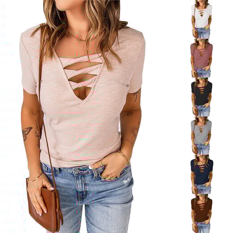 V-neck Pullover in Apricot