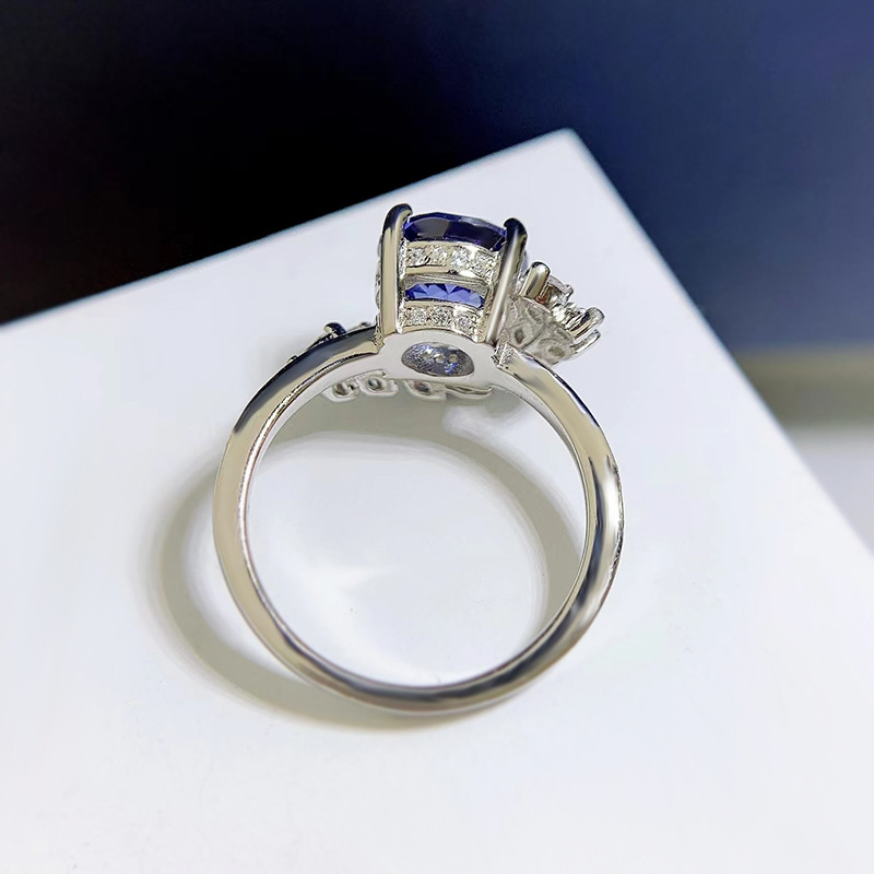 S925 Silver Round Rhinestone Ring