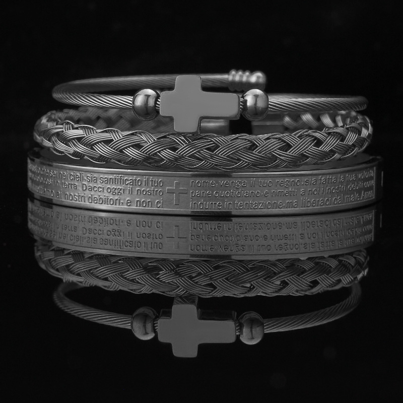 Steel Cross Bracelet