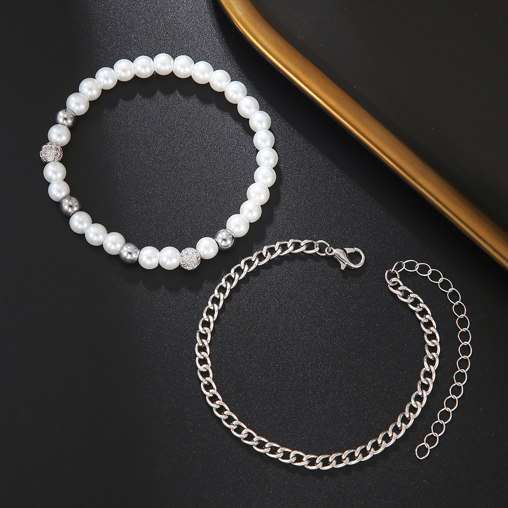 Stylish Zircon Pearl Bracelet