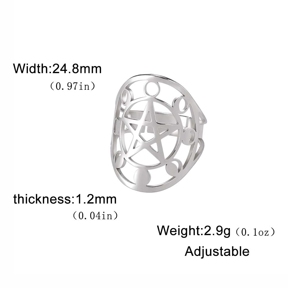 Steel Moon Phase Ring