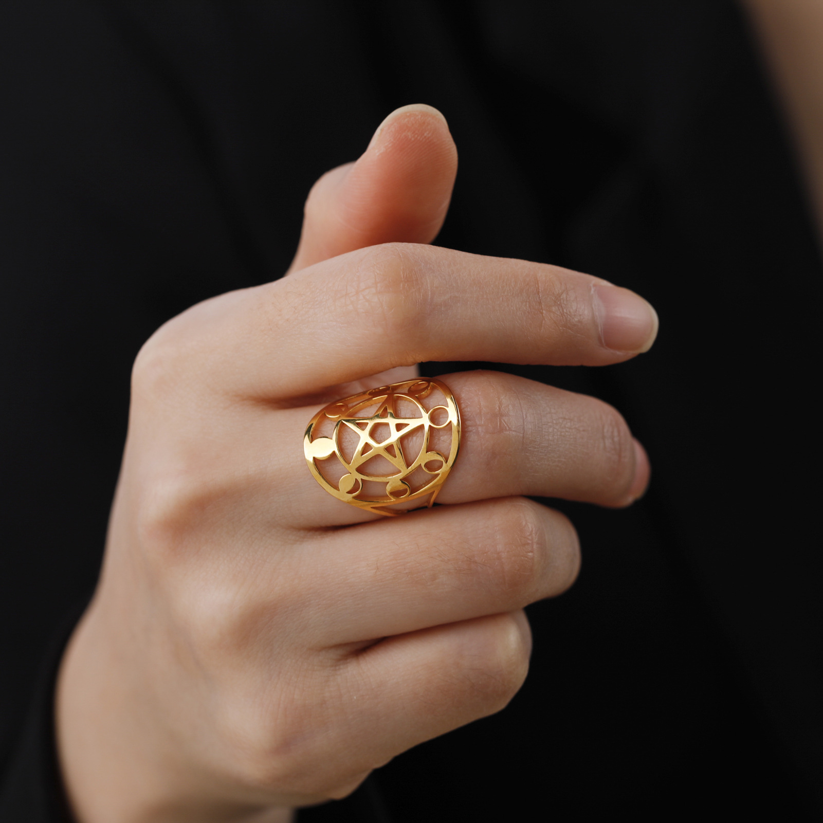 Stylish Moon Phase Ring