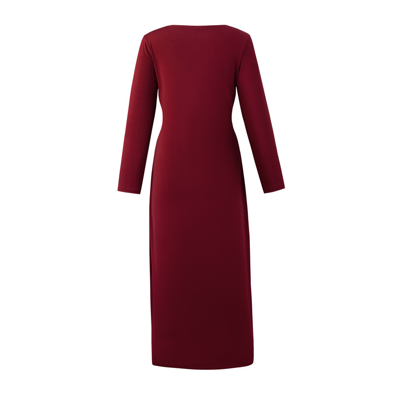 V-neck Long Sleeve Split Dress Image 4