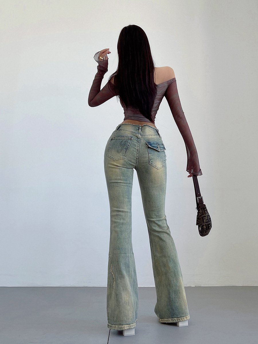 Rivet Wear High Waist Flared Jeans Image 4