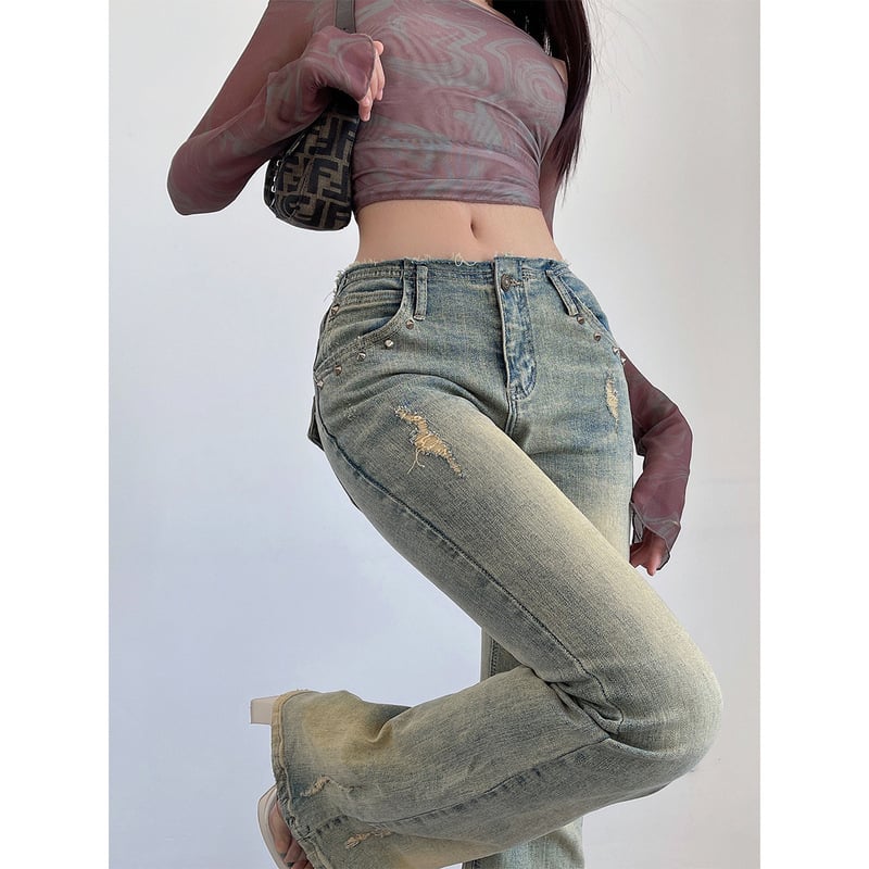 Rivet Wear High Waist Flared Jeans Image 7
