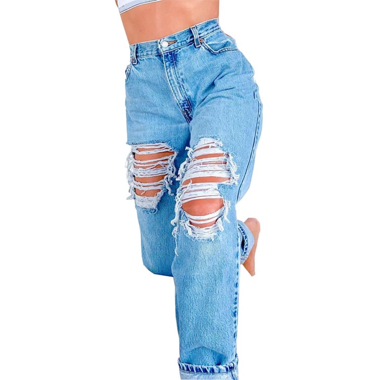Ladies Denim with Ripped Design