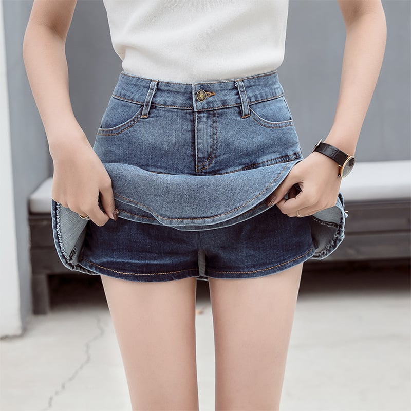 Denim Ruffled Skirt Fishtail Skirt Image 3