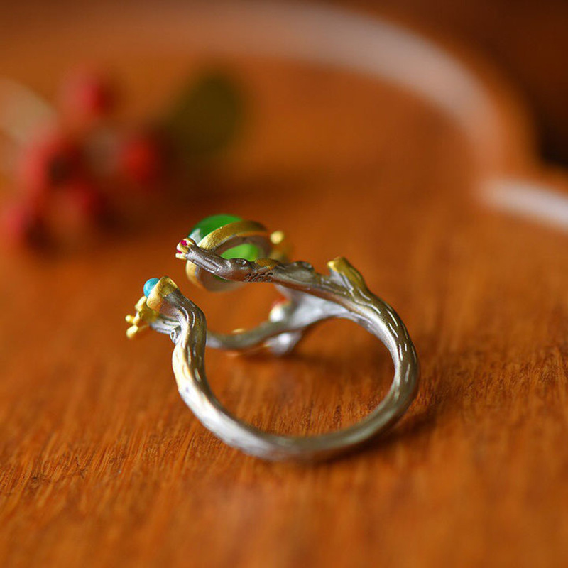 Women's Fashion Natural Jasper Ring Image 2