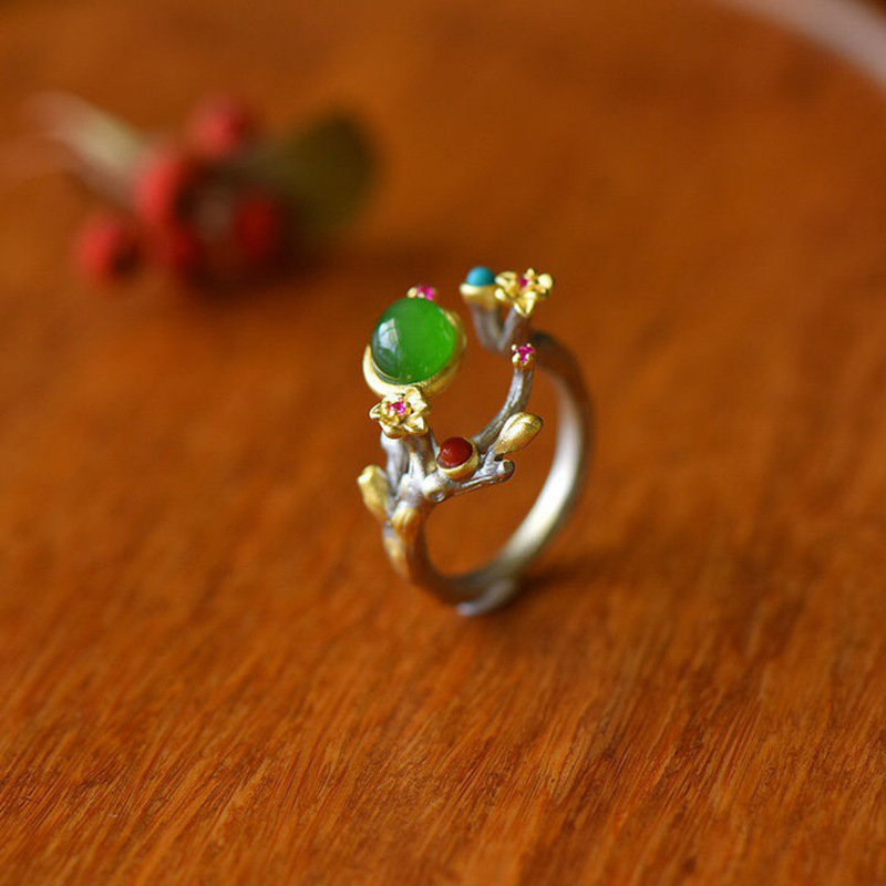 Women's Fashion Natural Jasper Ring Image 5