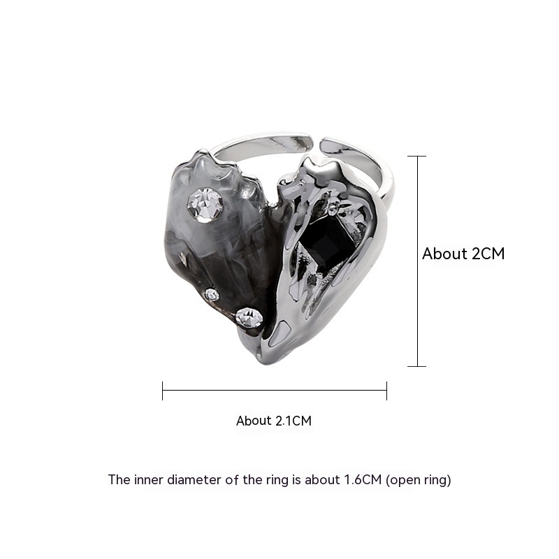 Lava Fold Love Heart-shaped Ring