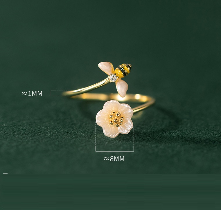 925 Silver Bee Shell Ring Image 1