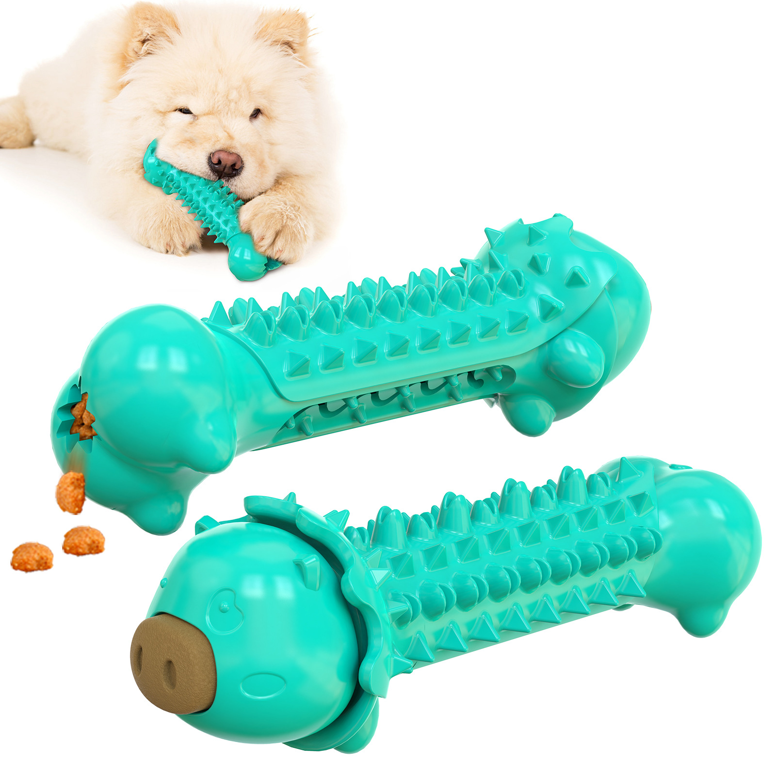 Molar Stick Dog Toothbrush Leakage Toy Green