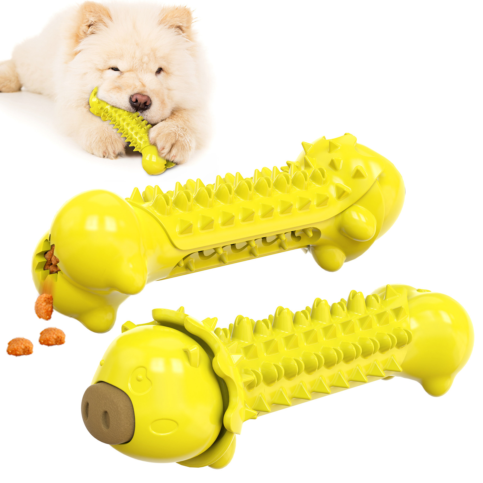 Molar Stick Dog Toothbrush Leakage Toy Yellow