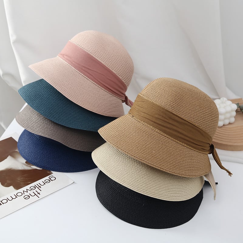 Simple Ribbon Bow Bucket Hat - Image 1