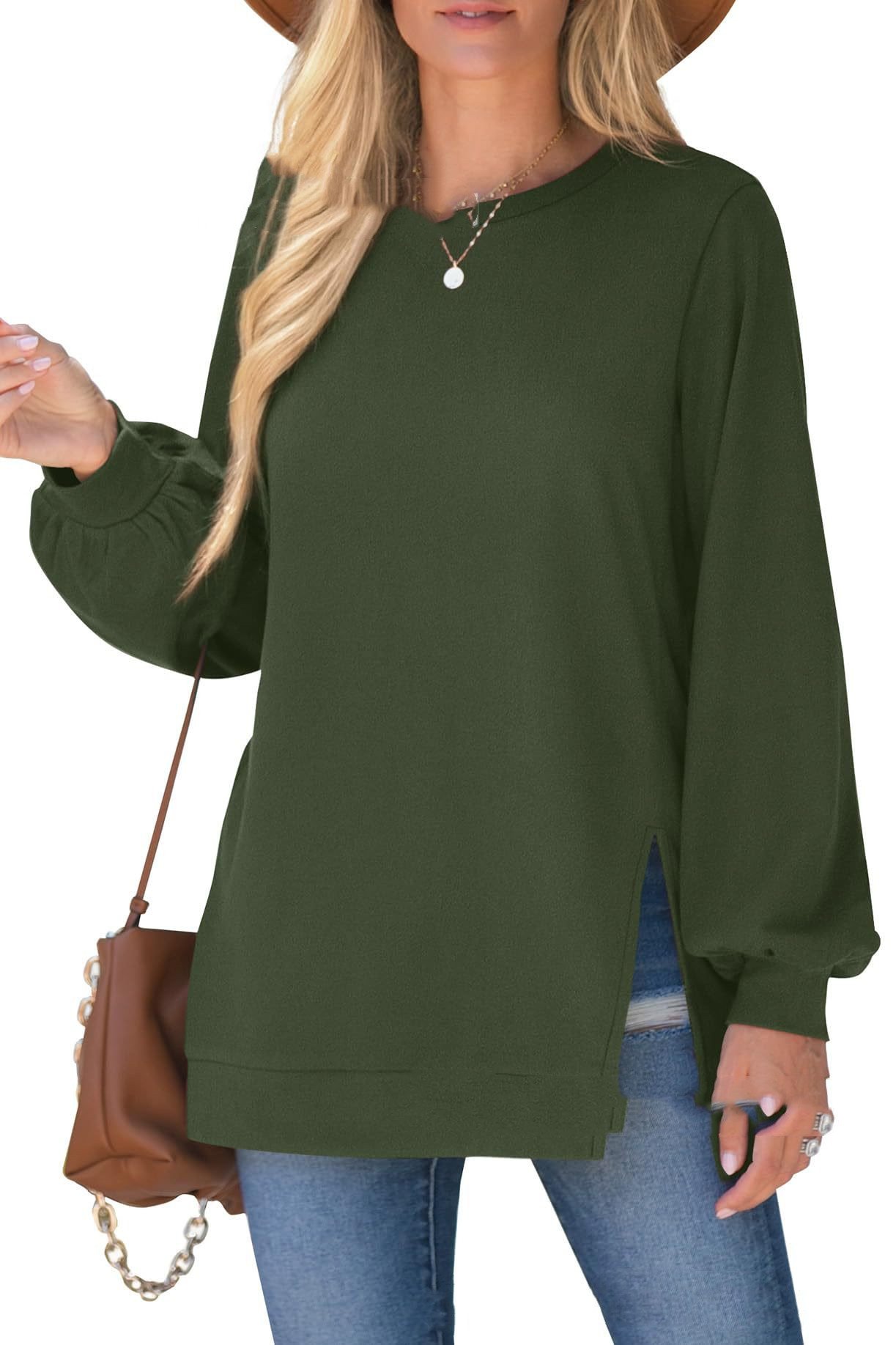 Women's Pullover Side Slit Sweater Image 9