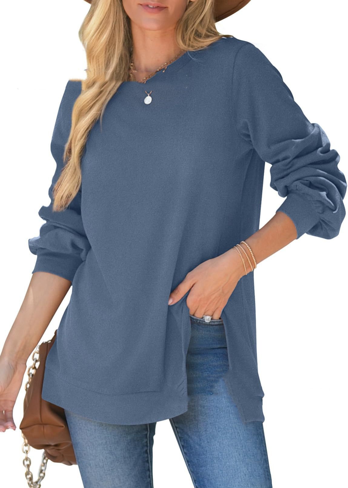 Women's Pullover Side Slit Sweater Image 2