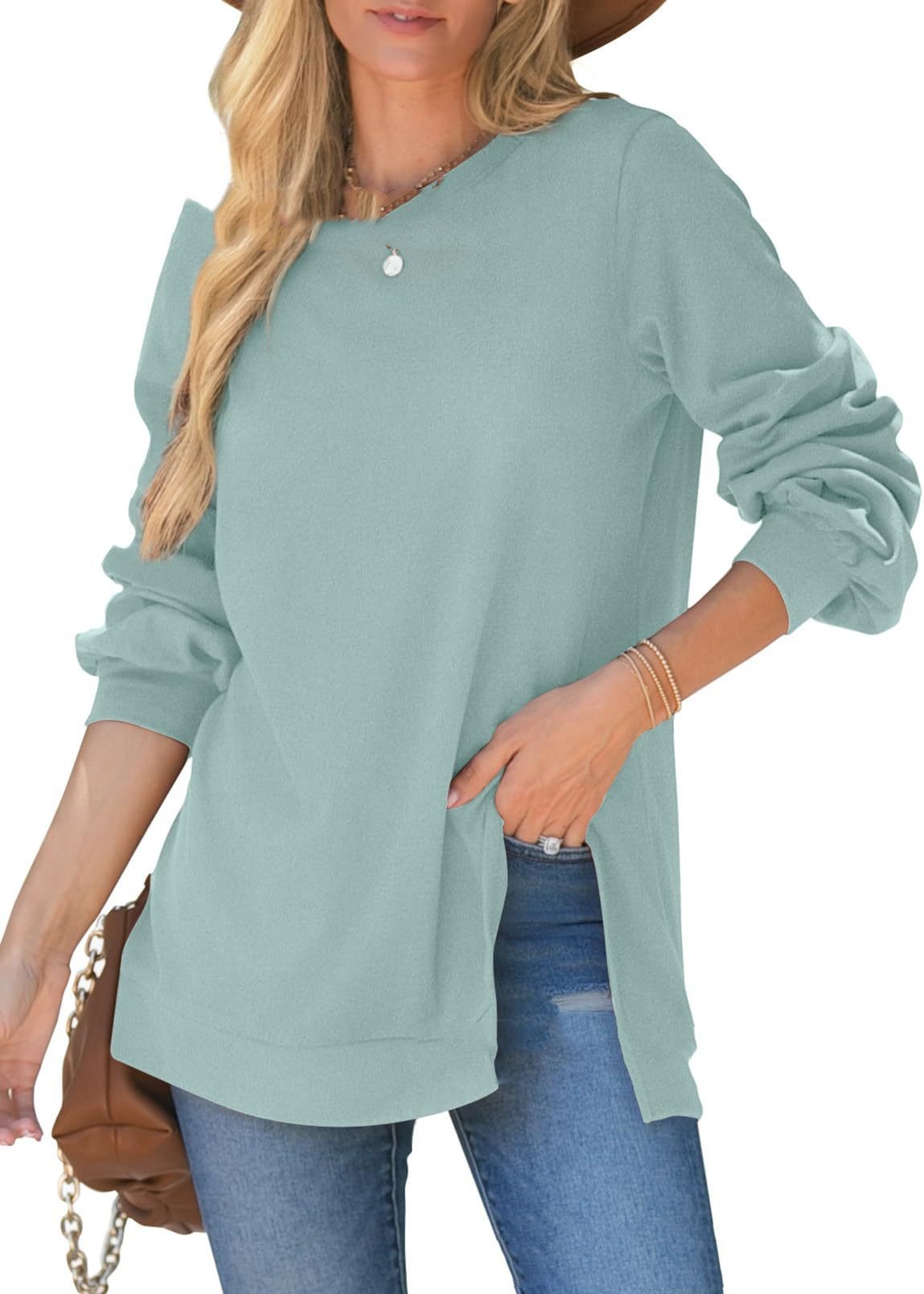 Women's Pullover Side Slit Sweater Image 8