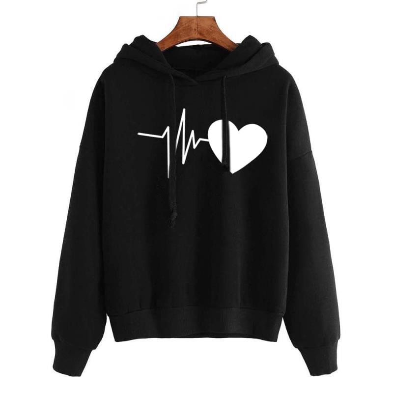 Heart Print Hoodie - Color Options