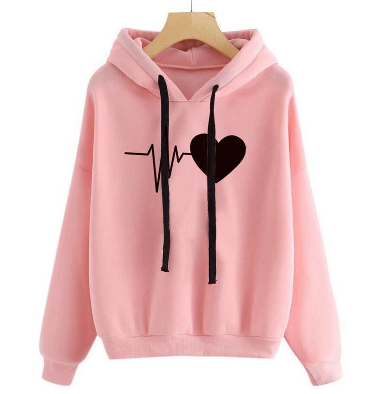 Heart Print Hoodie - Lifestyle