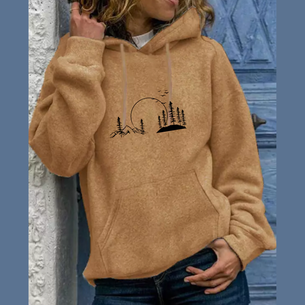 Hooded Solid Color Hoodie