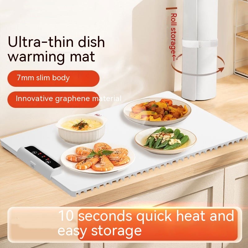 Foldable square meal warming plate