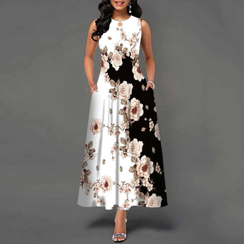 Black and White Maxi Dress Image 4