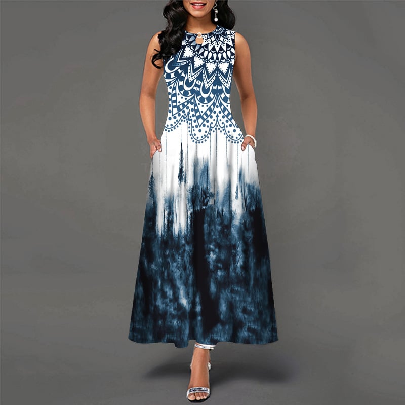 Black and White Maxi Dress Image 8