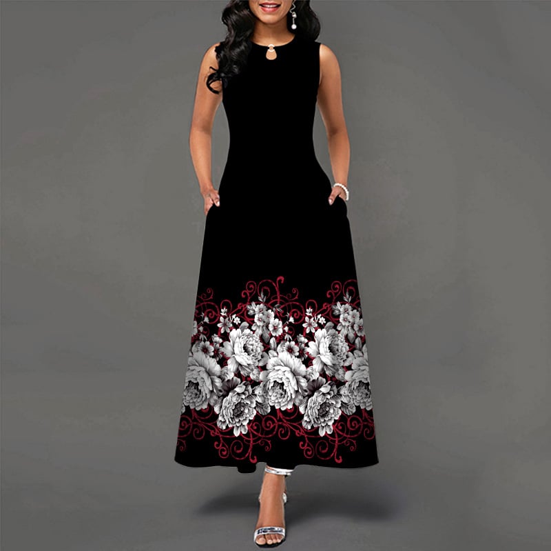 Black and White Maxi Dress Image 5