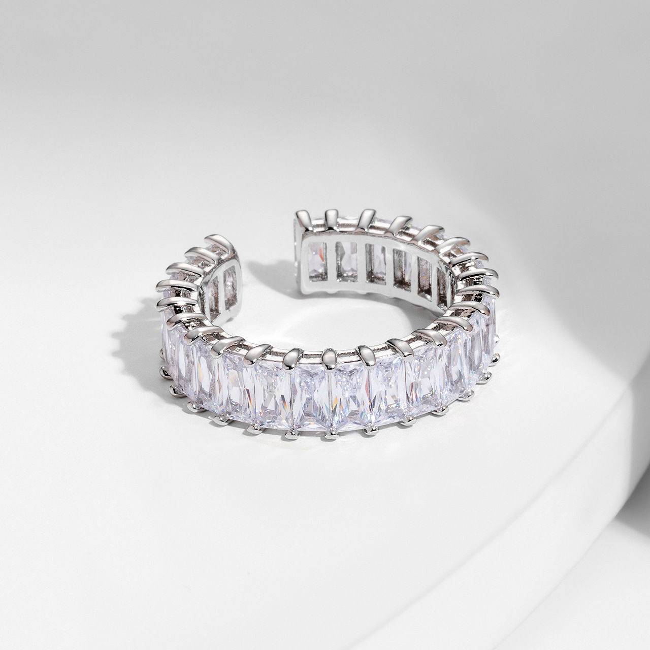 Square Zirconium Ring Detail