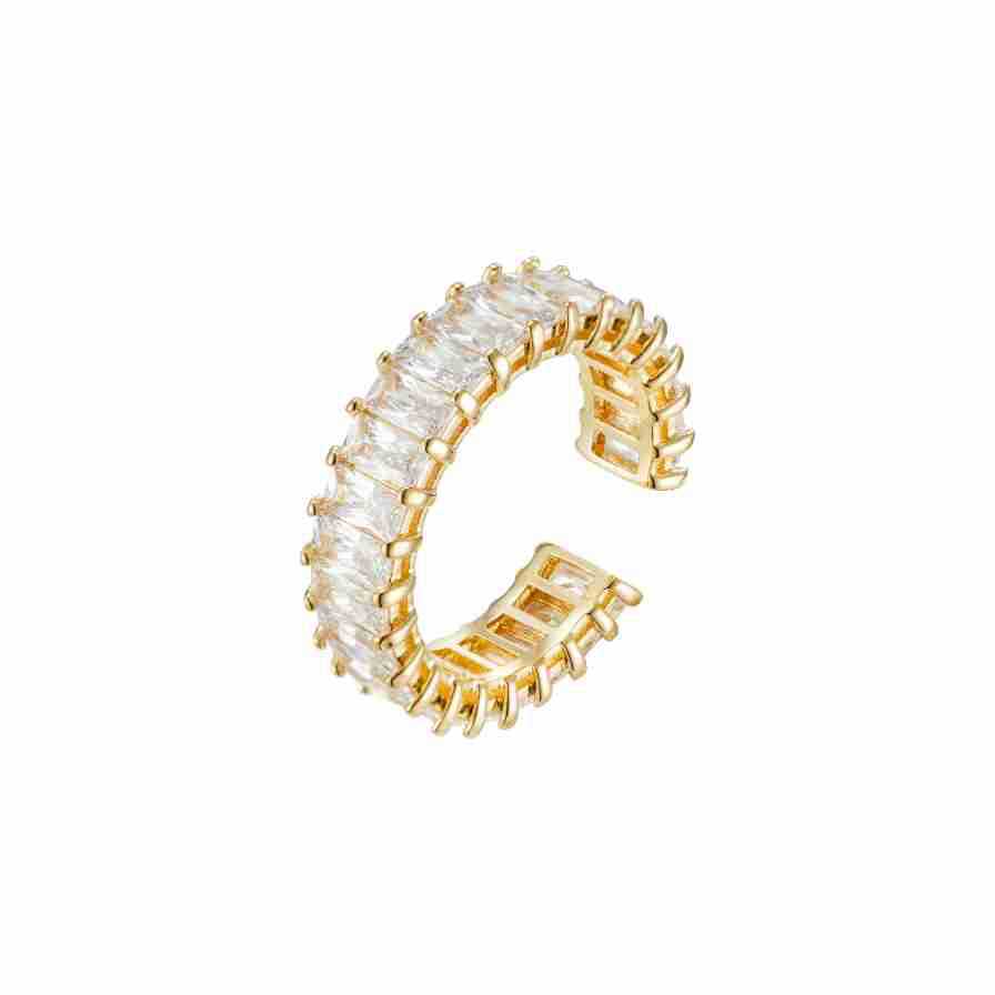 Square Zirconium Ring Platinum