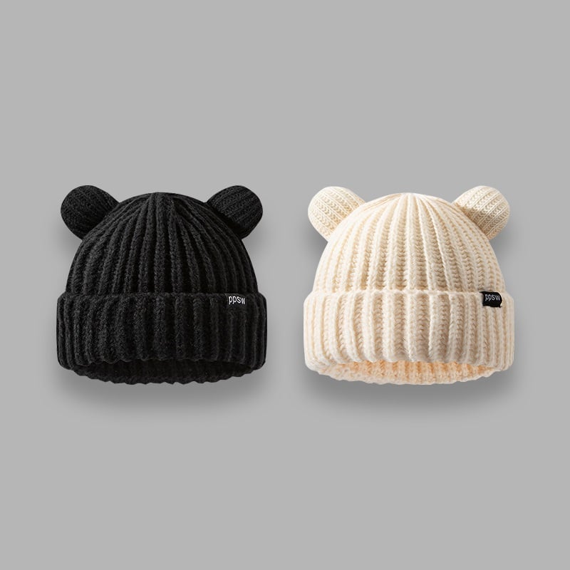 Cute Little Bear Ears Hat - White