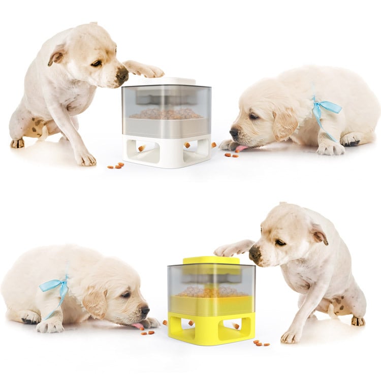 Pet enjoying the Dog Food Feeder