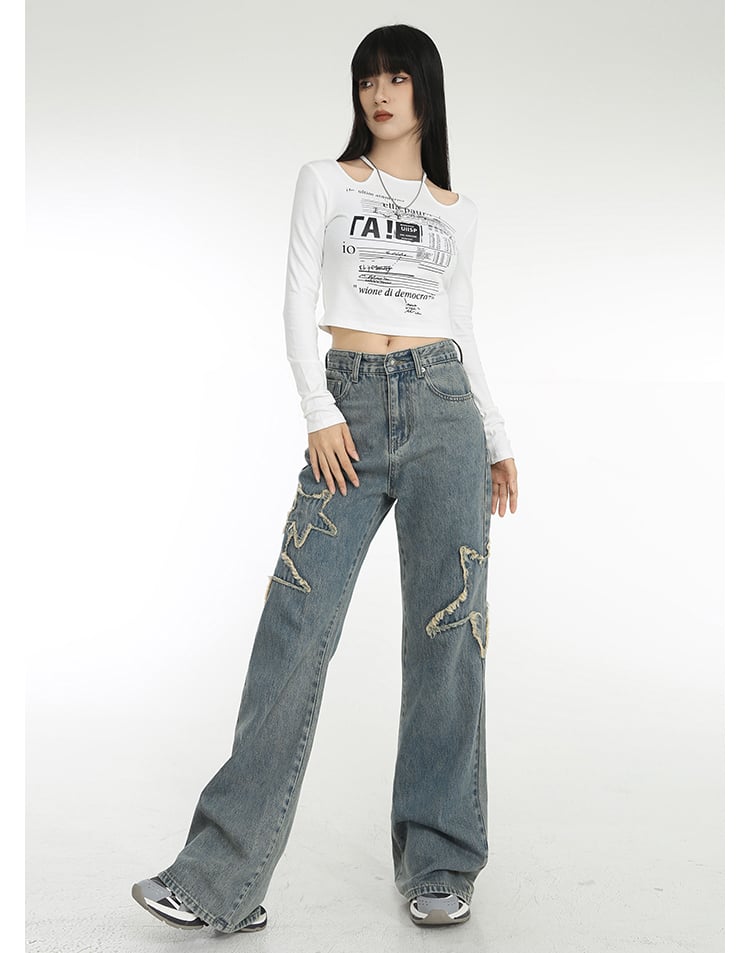 Spring High-waisted Jeans