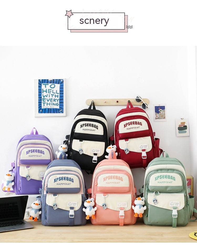 Four-piece Ins Schoolbag