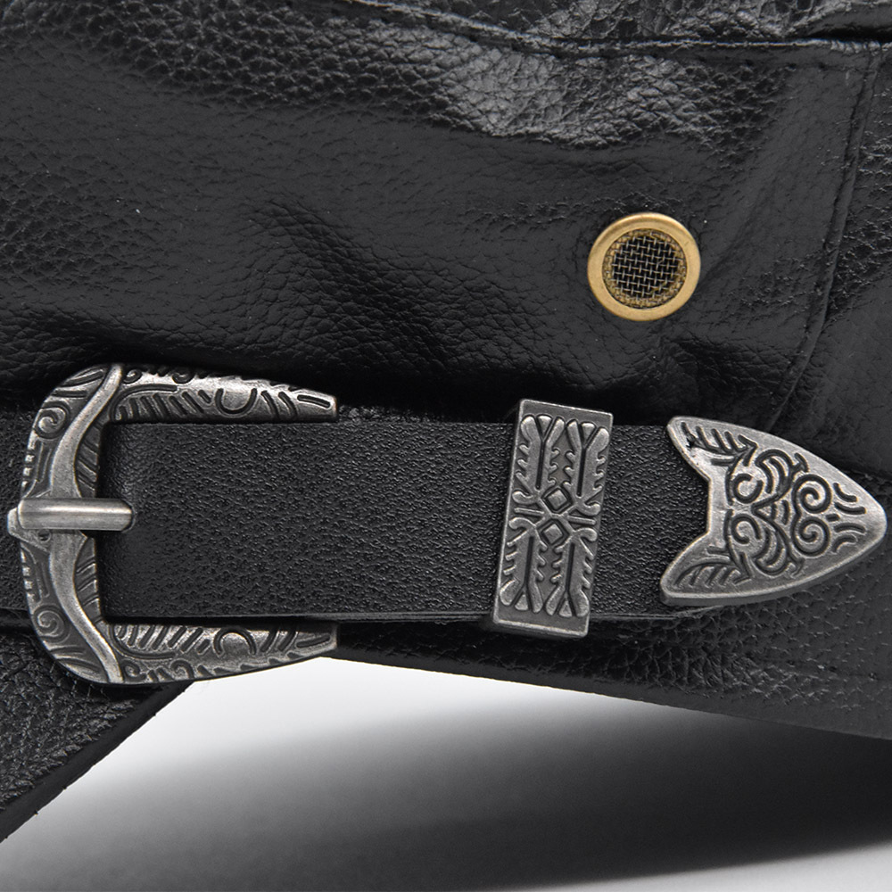 PU Leather Belt Buckle Beret