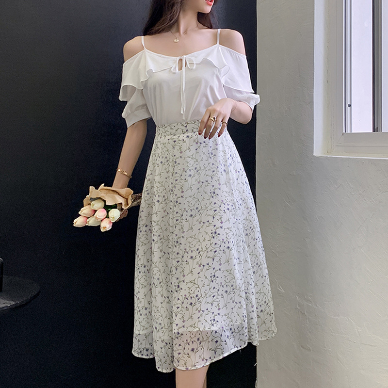 Off-the-Shoulder Camisole Printed Dress Image 2