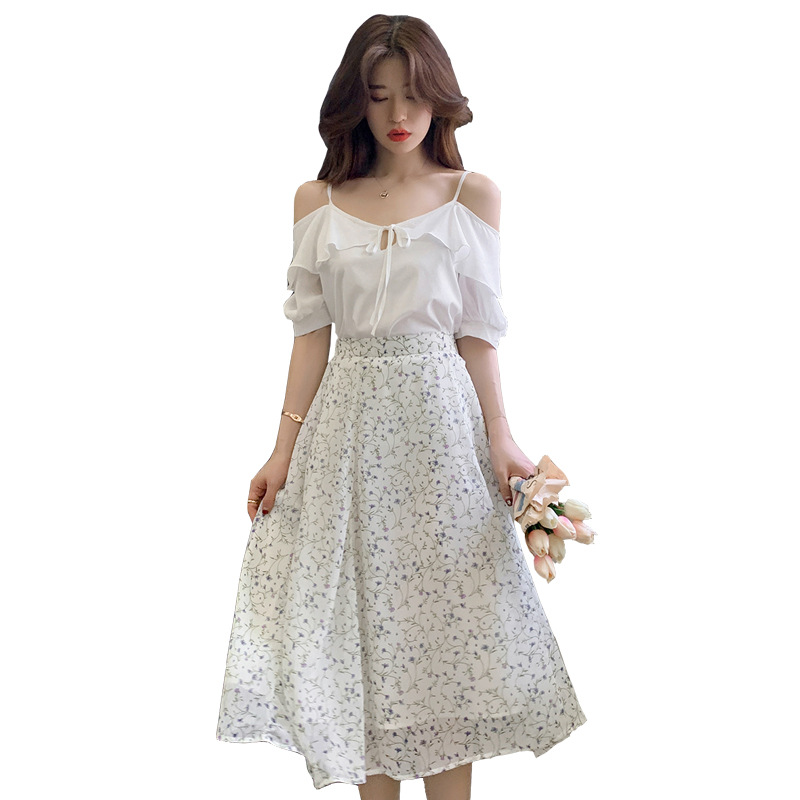 Off-the-Shoulder Camisole Printed Dress Image 4