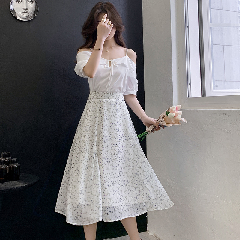 Off-the-Shoulder Camisole Printed Dress Image 5