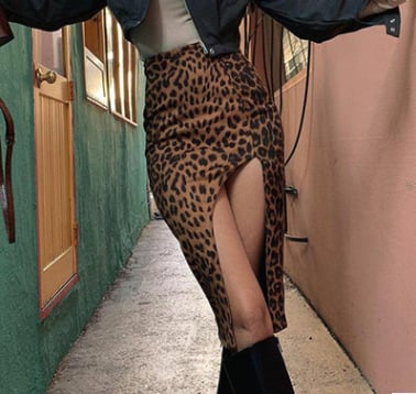 Leopard Print Skirt Back View