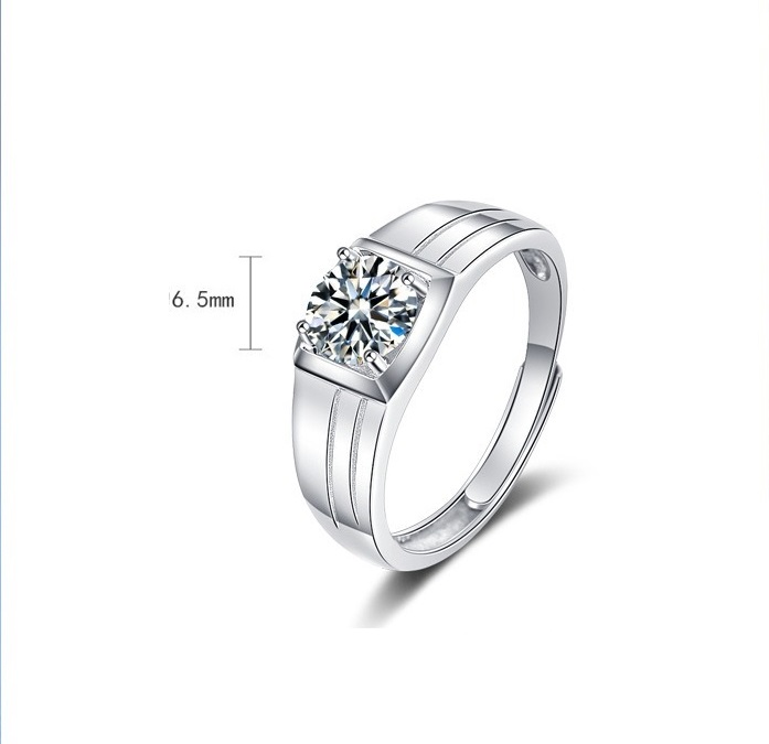 Men's S925 Silver 1 Karat Diamond Ring - Main Image