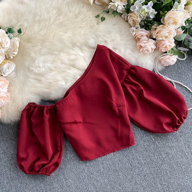 Oblique Collar Top 13