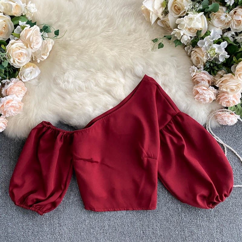Oblique Collar Top 11