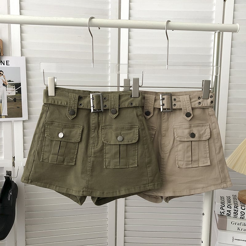 Women's Denim Skirt with Belt - Image 1