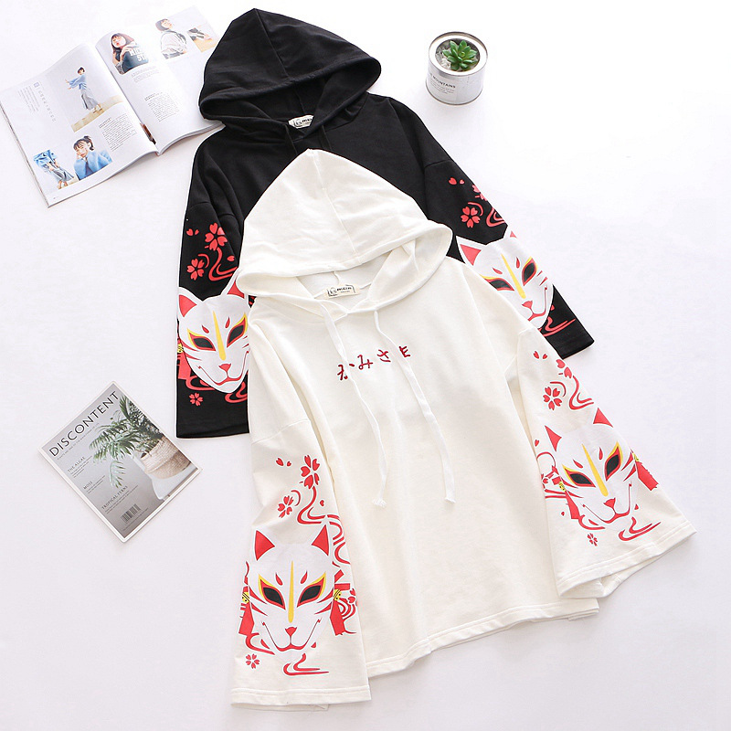 Women's Long-sleeved Hooded Sweater - White