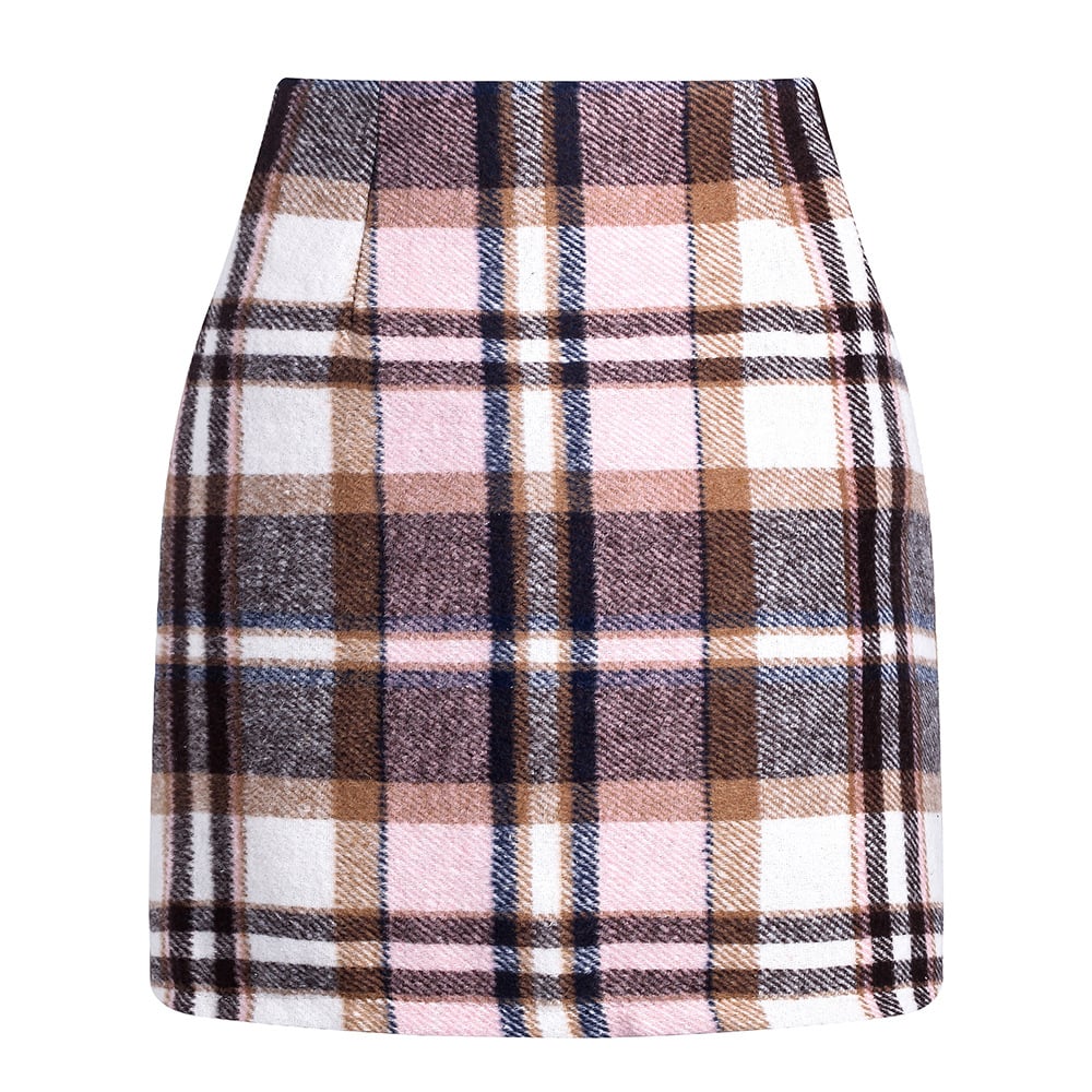 Women's High Waist Plaid Skirt 3