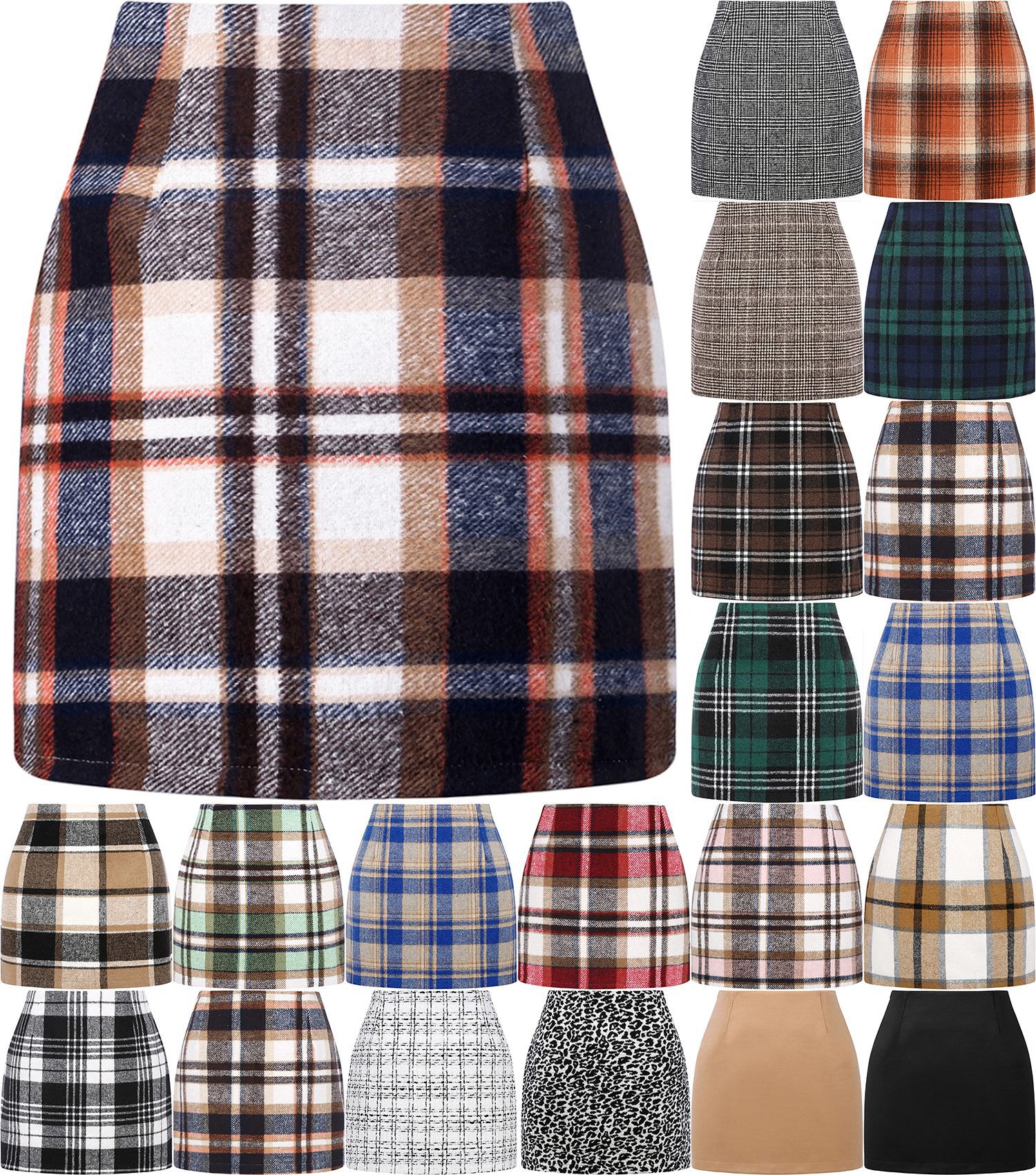 Women's High Waist Plaid Skirt 2