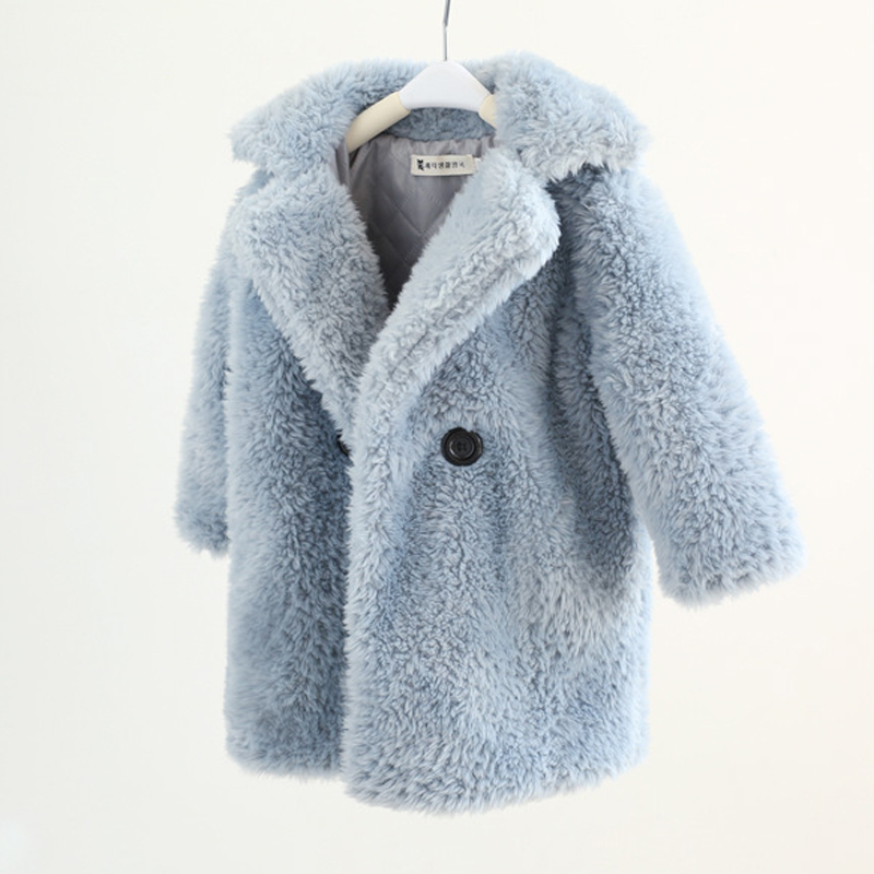 Lapel Cashmere Coat for Kids