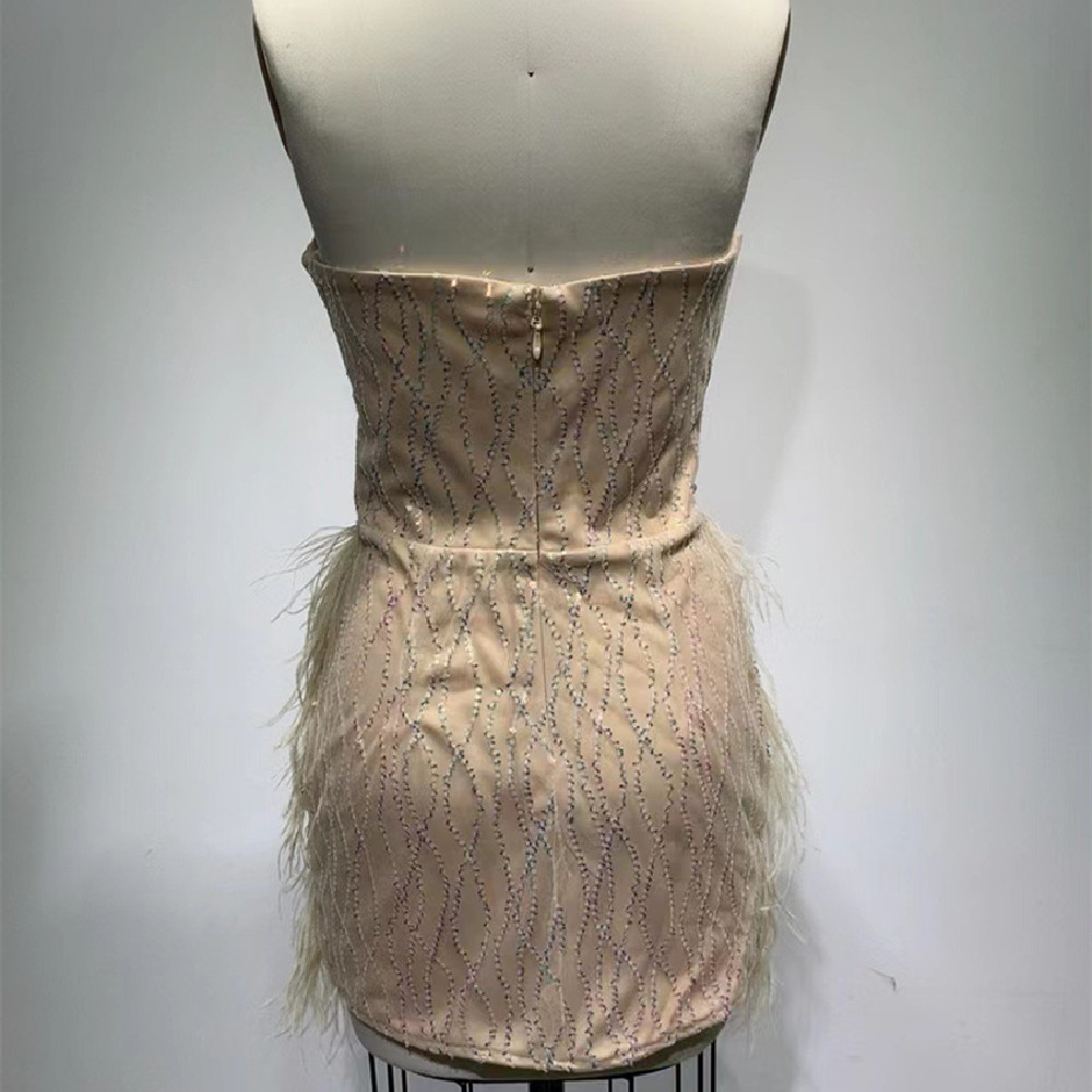 Women's Fashionable Sequins Tassel Dress Image 5