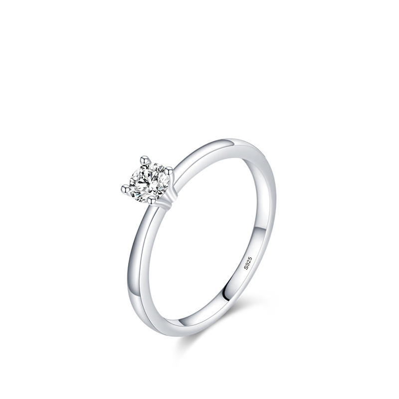 Modian S925 Sterling Silver Classic Four-claw Ring